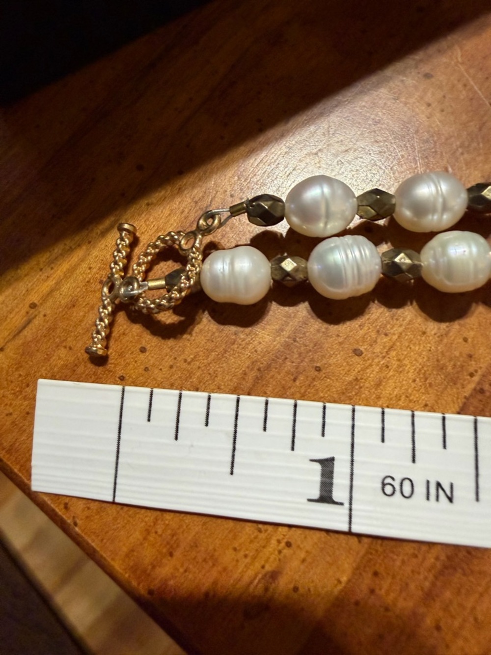 Vintage Genuine Baroque Pearl Necklace Gold Filigree & Pearl Pendant 36” Length - Picture 6 of 6